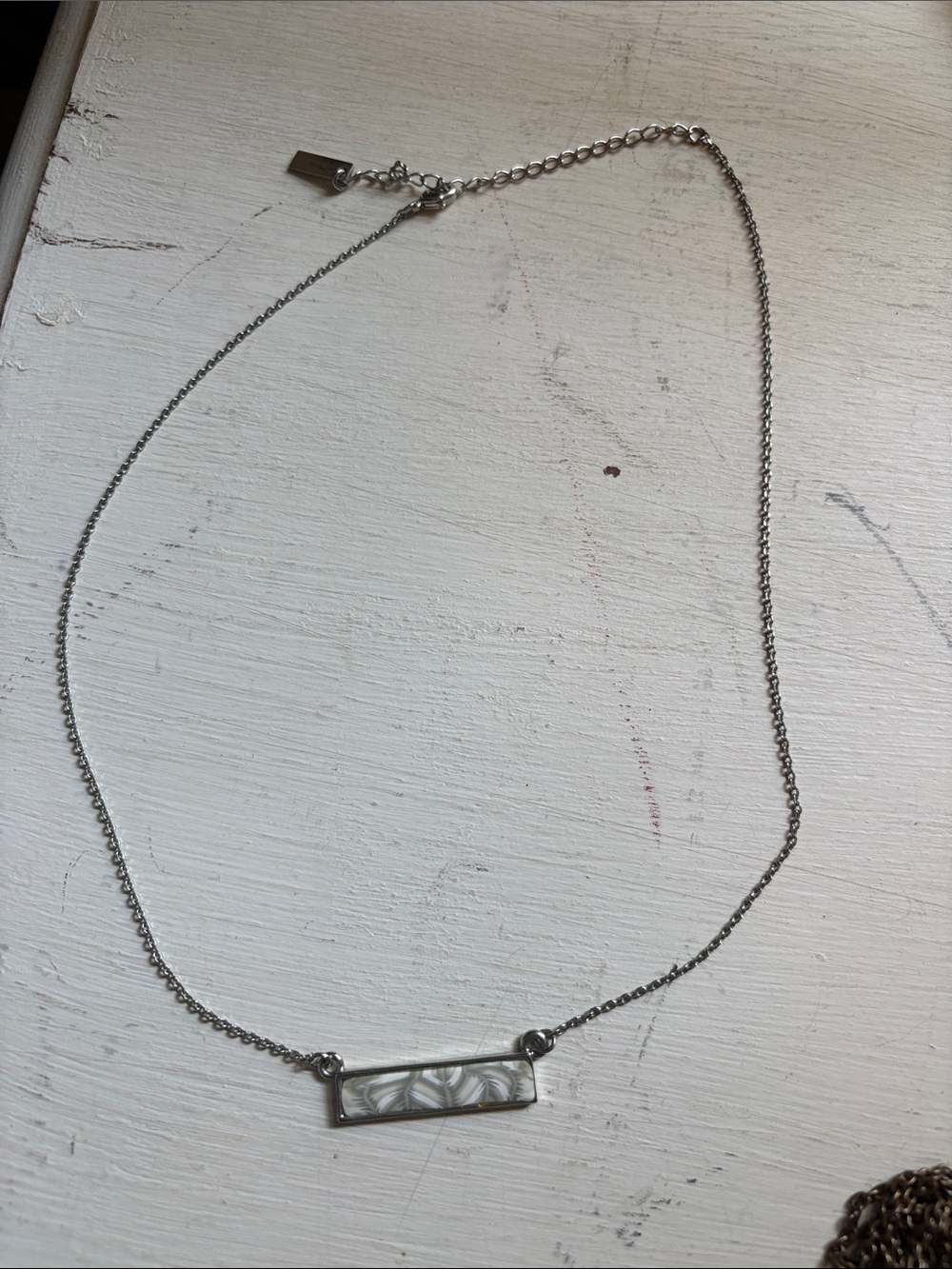 Silver Bar Pendant Necklace